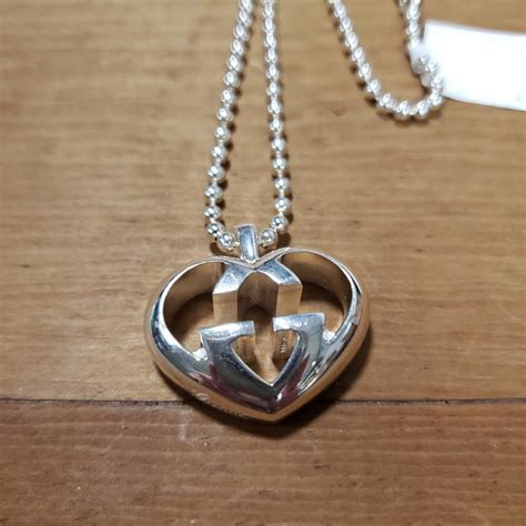 Gucci Silver Love Britt Gg Heart Pendant Nwt 